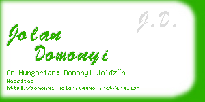 jolan domonyi business card